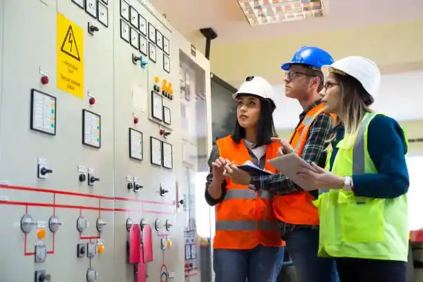 Work in energy control room.